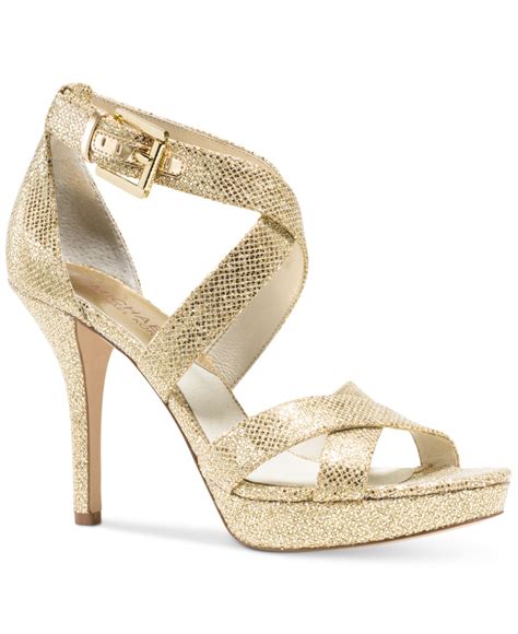 michael kors gold leather flat sandals|Michael Kors heeled sandals sale.